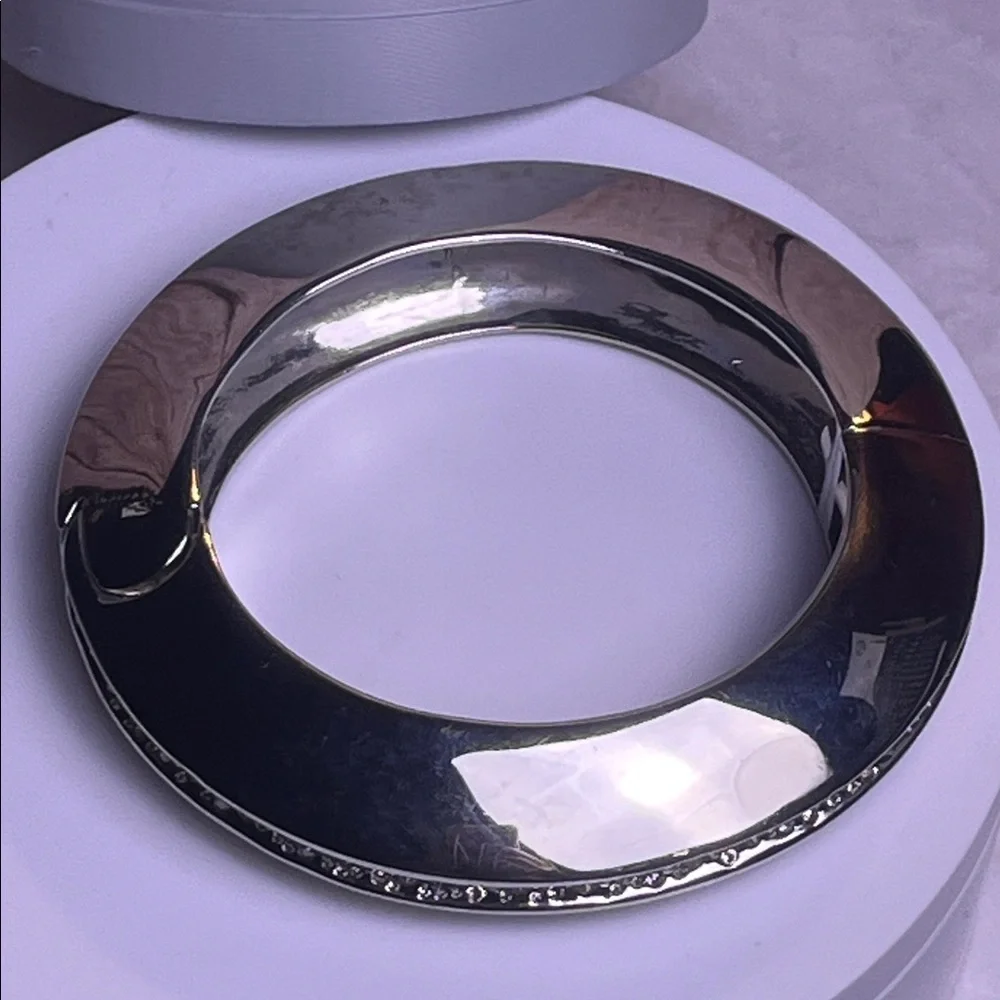Alexis Bittar Silver Bangle with Crystal Detailing RARE